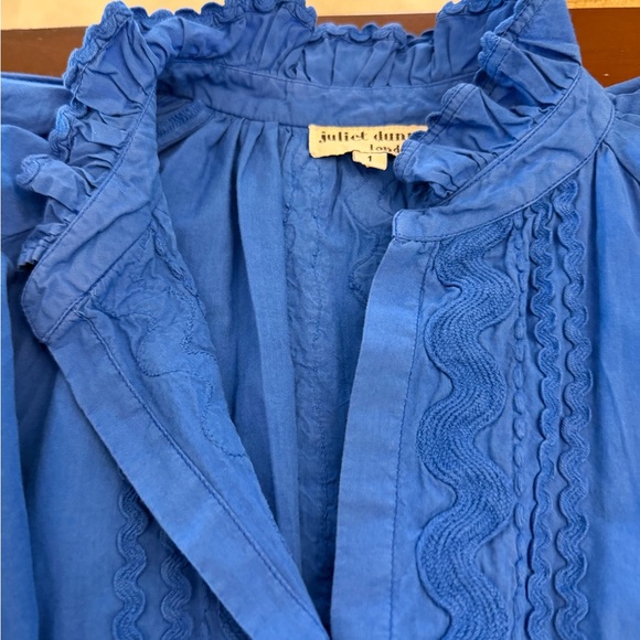 JULIET DUNN Blouson Blue Blouson Dress with Cut Out Embroidery - Picture 4 of 8